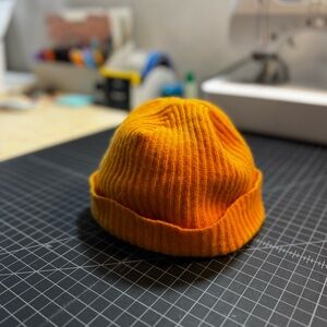 100% Cashmere | Faded Orange | Fisherman w/ cuff Beanie